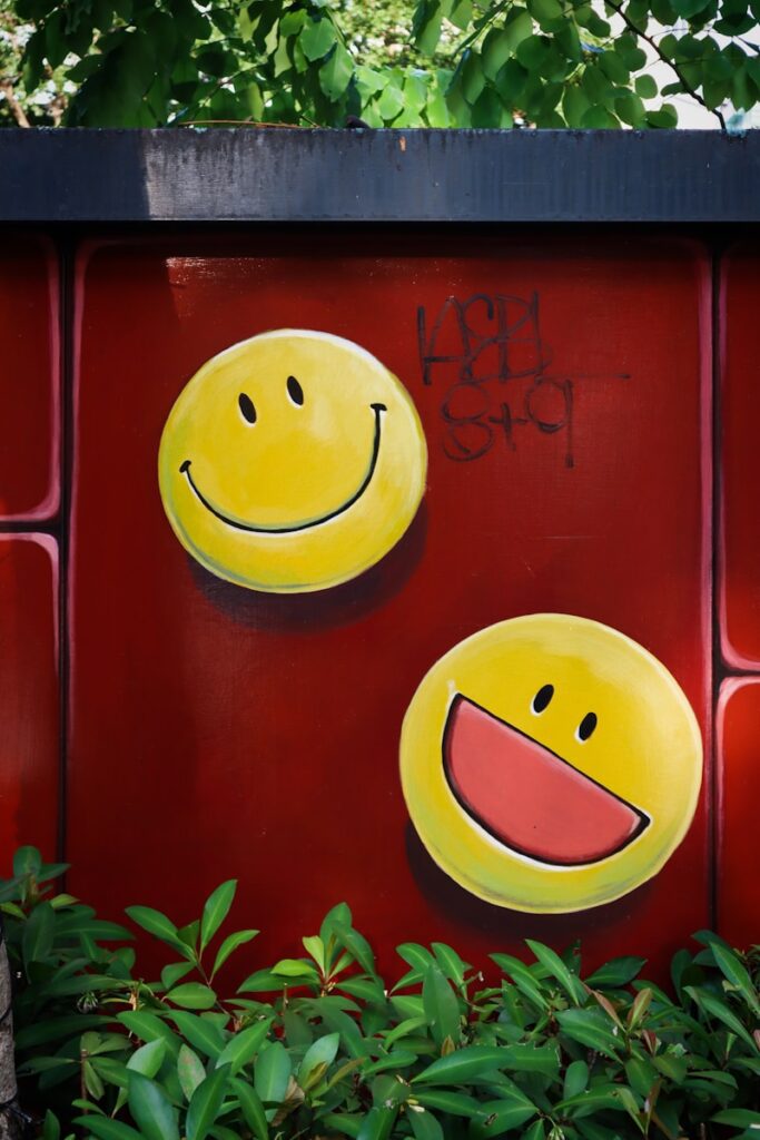 red and yellow smiley face